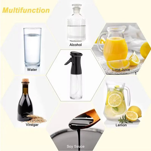 200ml reusable oil & vinegar sprayer: Premium kitchen dispenser for dressings, frying & culinary creations